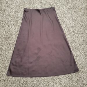 J. Crew Gwyneth Slip Skirt Brown Midi Satin Size Small